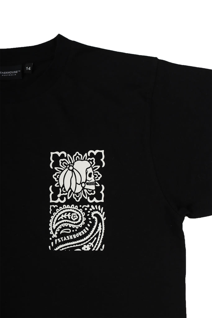 "BANDANA" BLACK YOUTH TEE