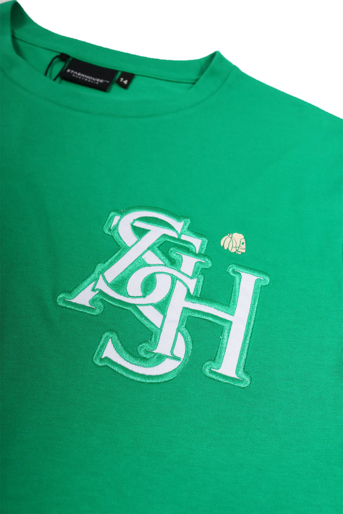 "MONOGRAM" GREEN YOUTH TEE