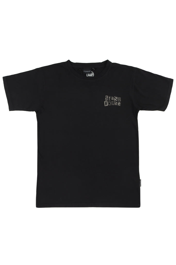 "REBELLION" WASHED BLACK YOUTH TEE