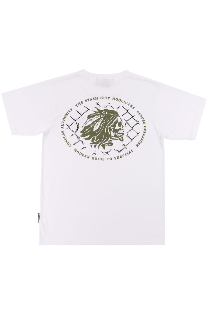 "SURVIVAL" WHITE YOUTH TEE