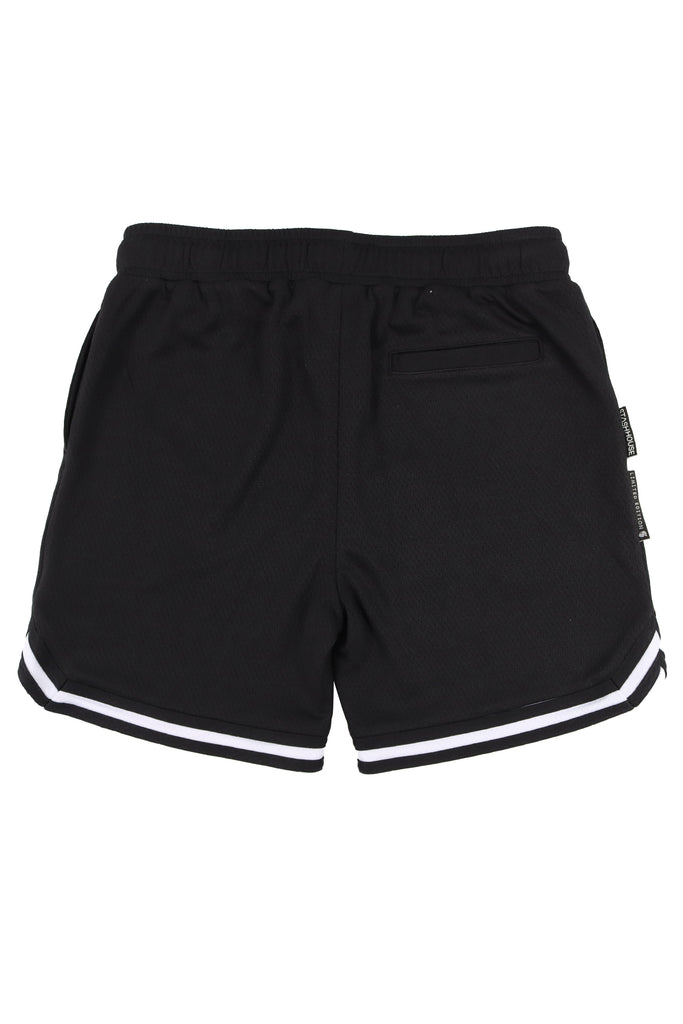 "TEAM" BLACK YOUTH MESH TRACK SHORTS